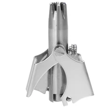 1 шт., Мужской портативный триммер для волос в носу, ручной триммер для волос из нержавеющей стали, серебристого цвета, триммер для удаления волос, машинка для стрижки волос 4,5x3 см