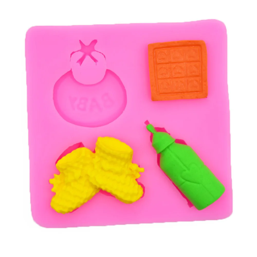 Sugarcraft Baby Bottle Shoes Nipple Cake Silicone Mold Fondant Mould