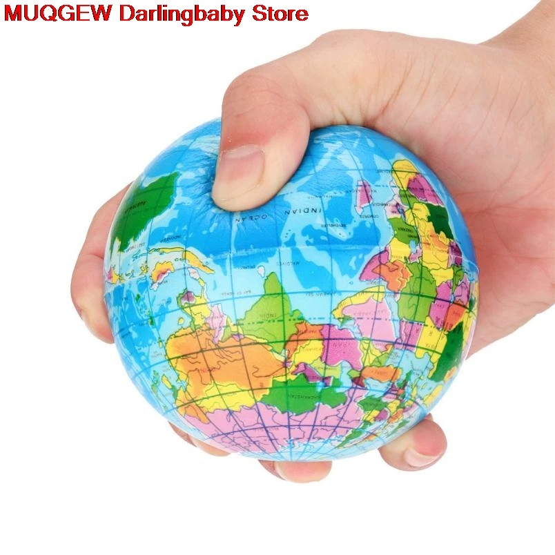 

World Map Foam Ball Atlas Globe Palm Ball Planet Earth Ball Fun Funny Gadgets Interesting Toys Stress Relief Squeeze Toys Gift