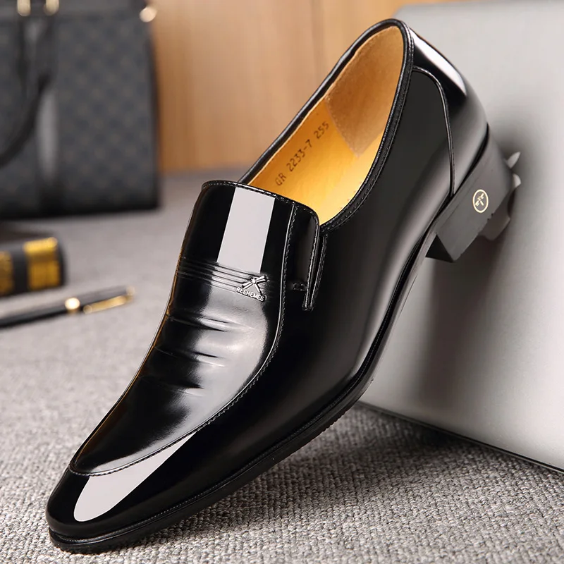 Кожаная мужская обувь; Мужская обувь в британском деловом стиле; свадебные туфли из натуральной кожи; Мужские модельные туфли