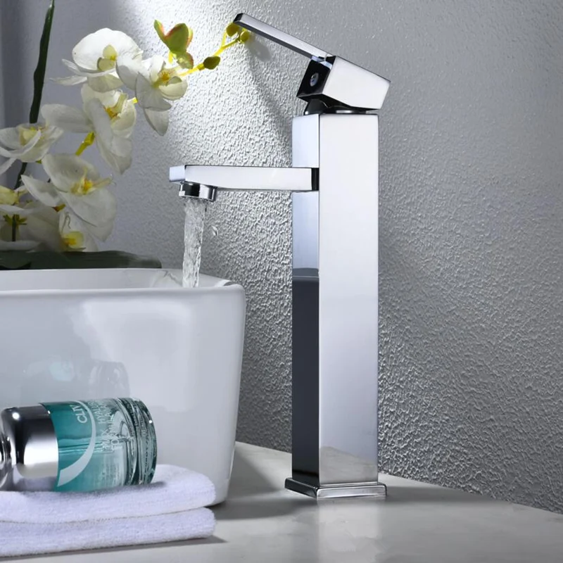 Wholesale And Retail Taller Bathroom Sink Faucet Chrome Finish Basin