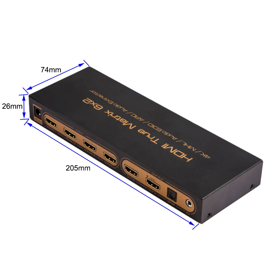 HDMI Matrix 6X2 PIP 4K 1080P 3D ARC аудио экстрактор Edid 5.1CH переключатель сплиттер 6 вход 2 выхода