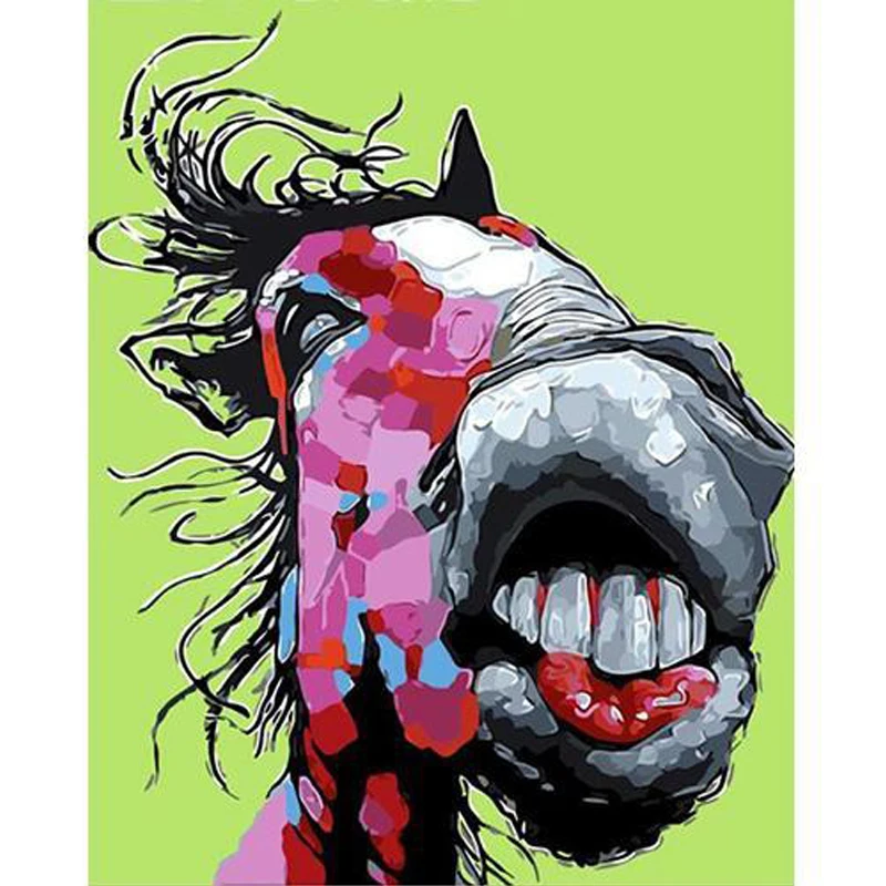 

DIY Paint By Number Colorful Cute Animal Zebra Cat Tiger Picture Coloring Modern Painting By Nnumbers On Canvas Decor Home