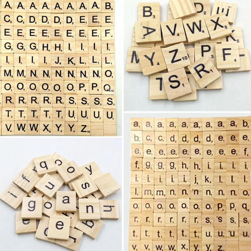 Bloc De Lettres En Bois Alphabet 100 Pieces Paquet Nouvel Ensemble De Lettres Anglaises Mot Scrapbooking Chiffres Carreaux Artisanat Bricolage A La Maison Aliexpress