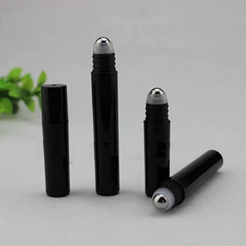 10ml Black plastic Roll On Roller Bottle for Essential Oils Refillable