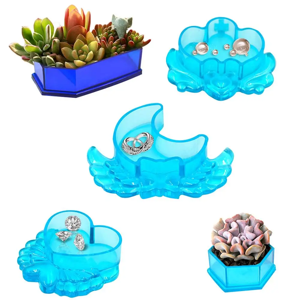

Hot Selling Silicone Flower Mold Vampire Coffin Mold Multi-pot Flowerpot Mold Box Mould Storage Box With Cover