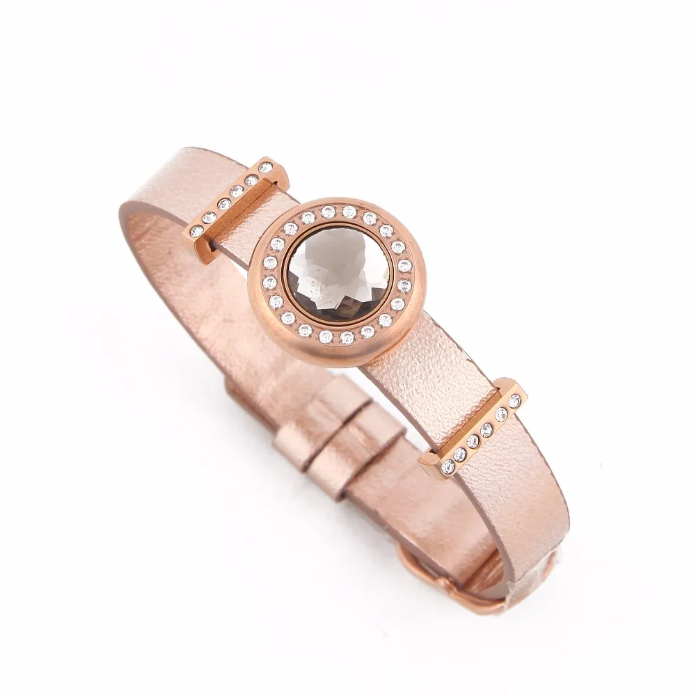 Keamsty DIY Champagne cristal 12mm intercambiable moneda para acero inoxidable magnético pulsera de cambio Keamsty DIY Champagne cristal 12mm intercambiable moneda para acero inoxidable magnético pulsera de cambio