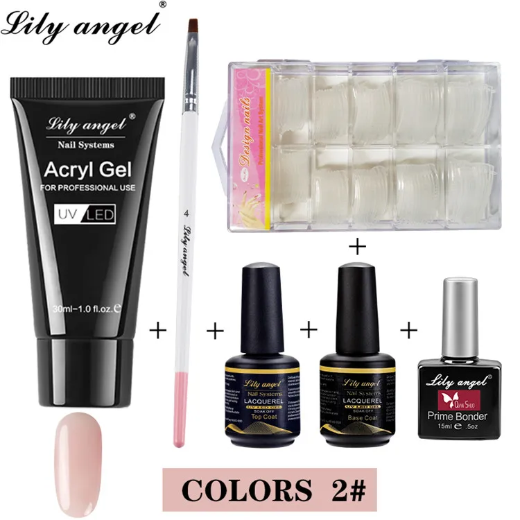Lily Angel 30g полимерный гель ружье гвоздя набора 6 Цвет УФ программы повышения простой быстро прочное UV лампа длительного действия с украшением в виде кристаллов гель - Цвет: Set-2