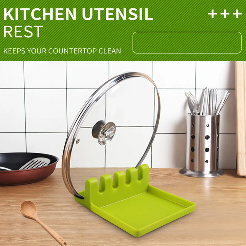 

Kitchen Cooking Tools Kitchen Silicone Spoon Rest Utensil Spatula Holder Heat Resistant