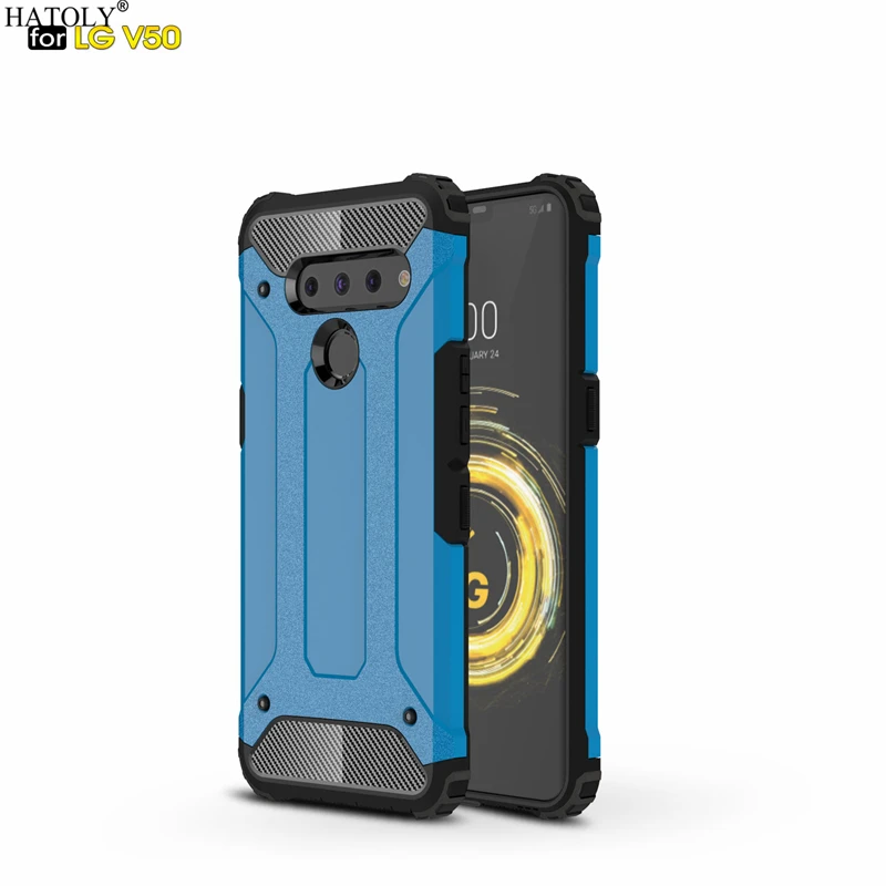 HATOLY для Coque LG V50 чехол тяжелая броня тонкая жесткая резина прочная крышка