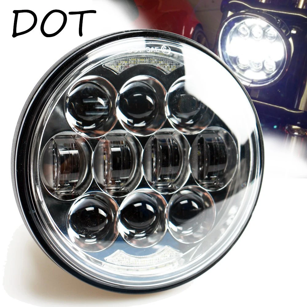 105W 5-34 5.75 Daymaker LED Projector Headlight for Harley Davidson Motorcycles Headlamp Driving Lights (DOT Approved) Black (22)