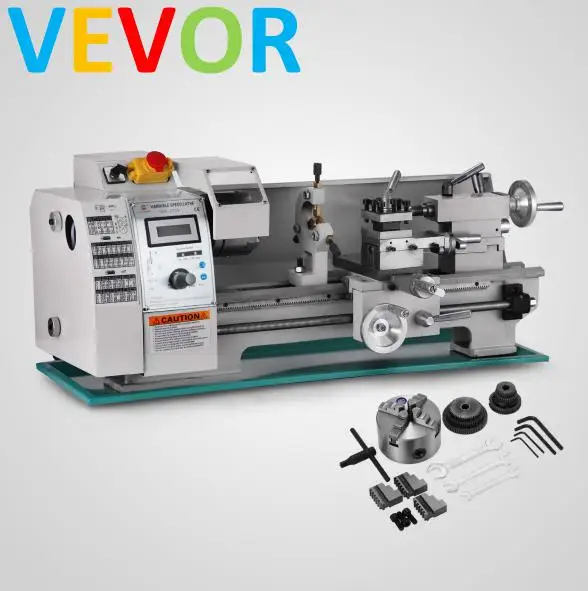 VEVOR 8x16 переменная скорость мини металлический токарный станок Настольный
