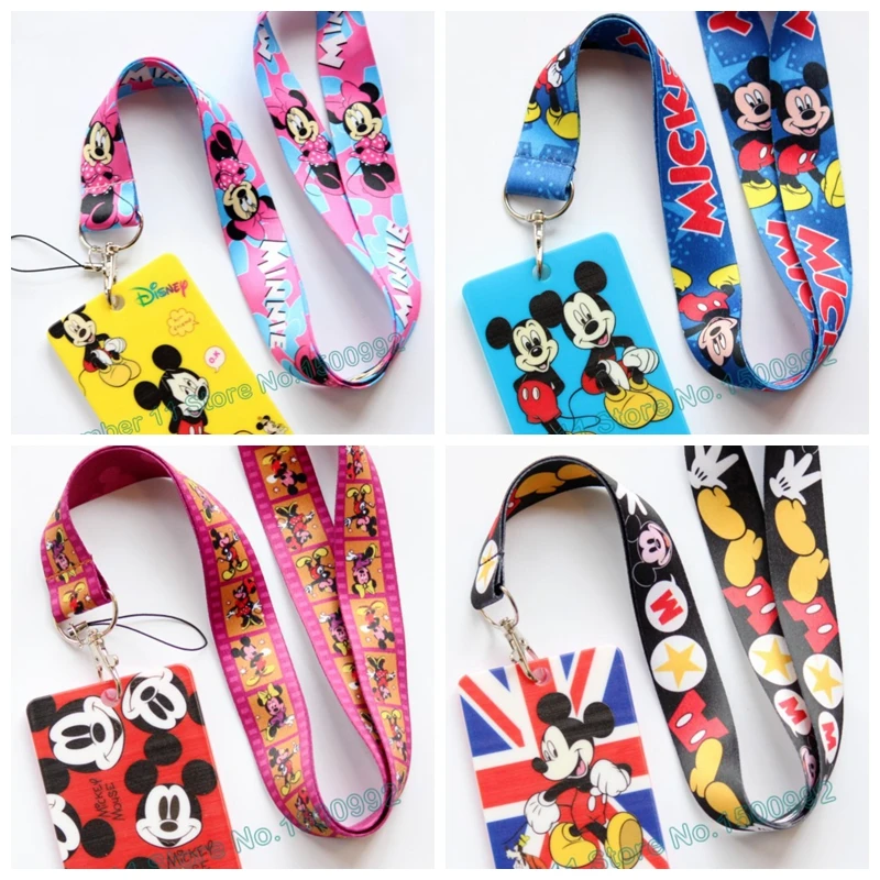 

New 1Pcs mickey cartoon Lanyard ID Badge Holder Key Neck Strap kids gifts QW-475