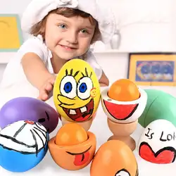 Новый Моделирование деревянный пасхальные яйца игрушка красить яйца игрушка набор детей игрушки DIY