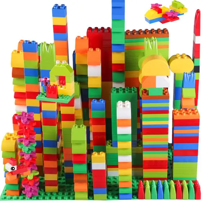 أكثر الأشكال DIY حجم كبير بناء كتل الطوب المسار/سيارة اللبنات التعليمية الطوب متوافق مع Legoed Duploded