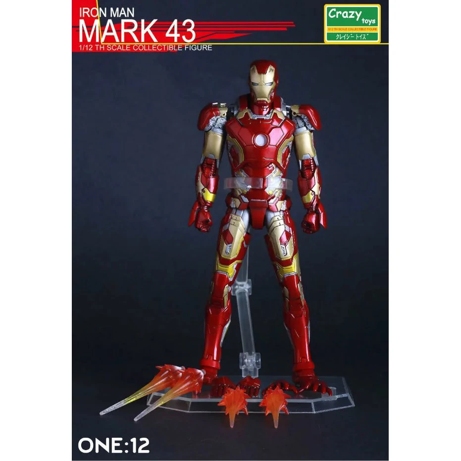 

XINDUPLAN Marvel Shield iron Man Avengers Age of Ultron MK43 Movable Action Figure Toys 15cm Collection Model 0843