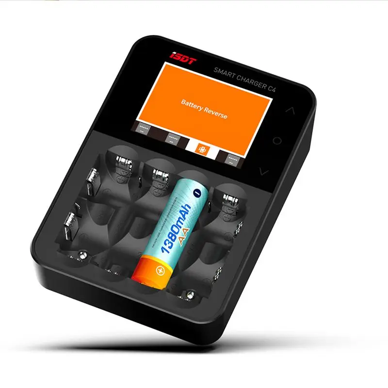 

FATJAY ISDT C4 8A Output USB Touch Screen Smart Battery Charger With USB Output For 18650 26650 AA AAA Battery