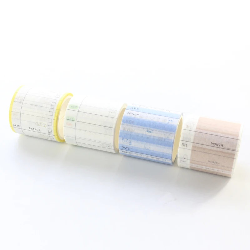 

Domikee creative cartoon school student calendar time washi tapes for diary planner notebooks stationery:daily time,weekly time
