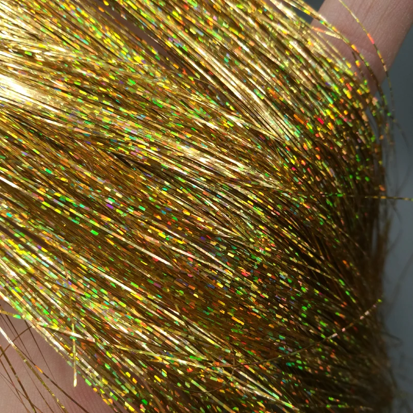 

Shared With Fish 4pcs Assorted Holographic Flat Krystal Flash for Fly Fishing Material Streamer Crystal Line 5 Colors