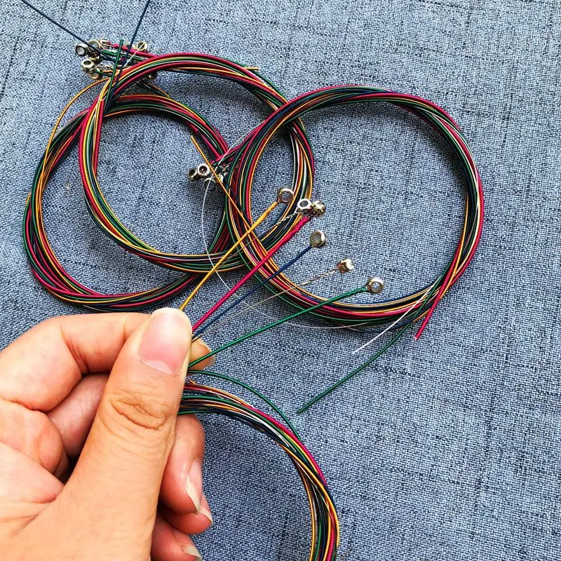 XINLU 6strings/set Rainbow Colorful Color Guitar String For Acoustic Folk Guitar Classic Guitar Accessories Guitar Apart Strings