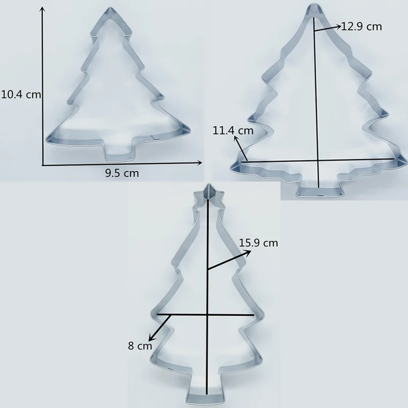 KENIAO Новогодняя елка формочки для печенья- 3 предметов Печенье / Помадка / Кондитерские изделия / Хлеборезки- Нержавеющая сталь