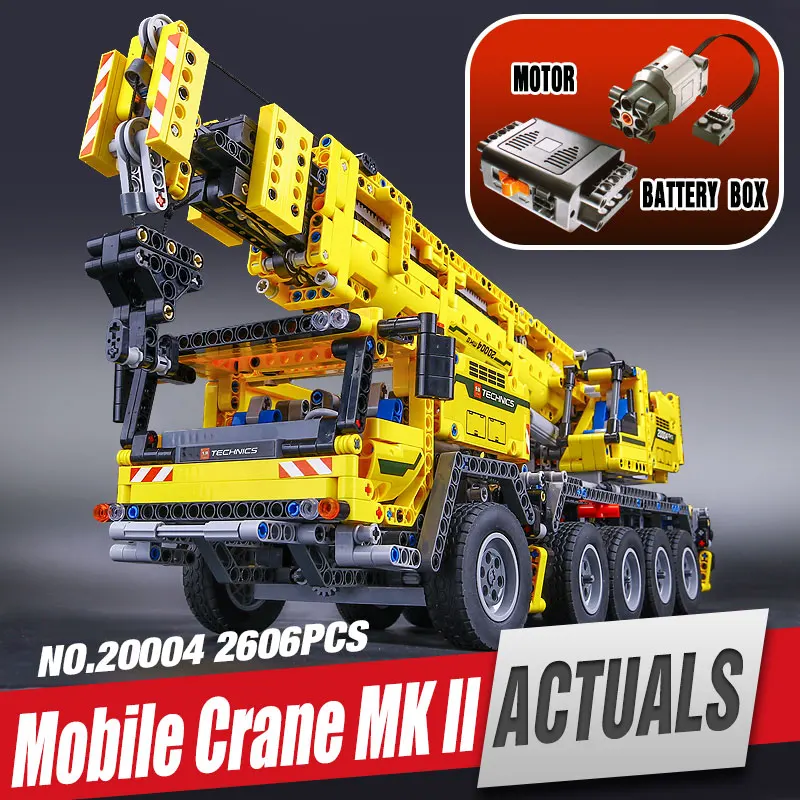 LEPIN 20004 Technic Motor Power Mobile Crane Mk II Model Building Kits Minifigure Blocks Toy Bricks