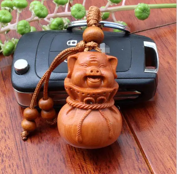 Натуральный персиковый дерево китайский зодиакальный брелок для ключей для женщин и мужчин модные ювелирные изделия ЛОШАДЬ Собака Змея Тигр кролик свинья брелки