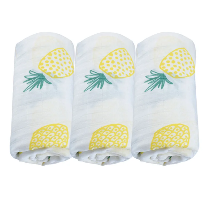 3pcs/lot Bamboo Baby Blanket Pineapple baby blanket Newborn Swaddle