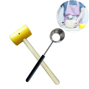 

2pcs/Pack Coconut Opener Tool Coco Water Punch Tap Drill Straw Open Hole Cut Gift Fruit Openers Tools With Wooden Hammer