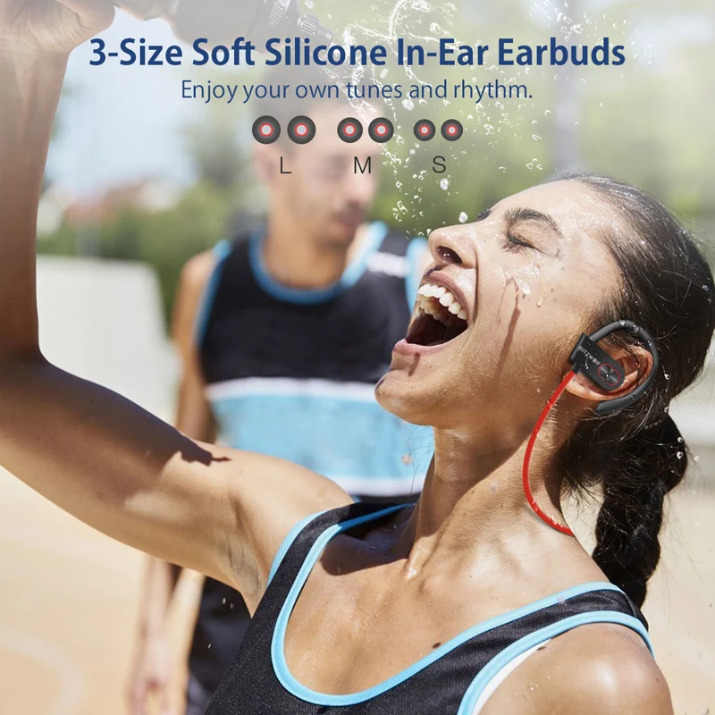 Blitzwolf Sport bluetooth Earphone With Mic IPX7 Waterproof Earhook Wireless Earphones Dynamic Driver Running Headset For Phone