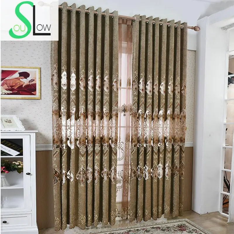 

Coffee Shade Curtain Yarn Chenille Living Room Bedroom Study Curtains Cortinas For Cortina Window Kids Luxury Fabric Kitchen