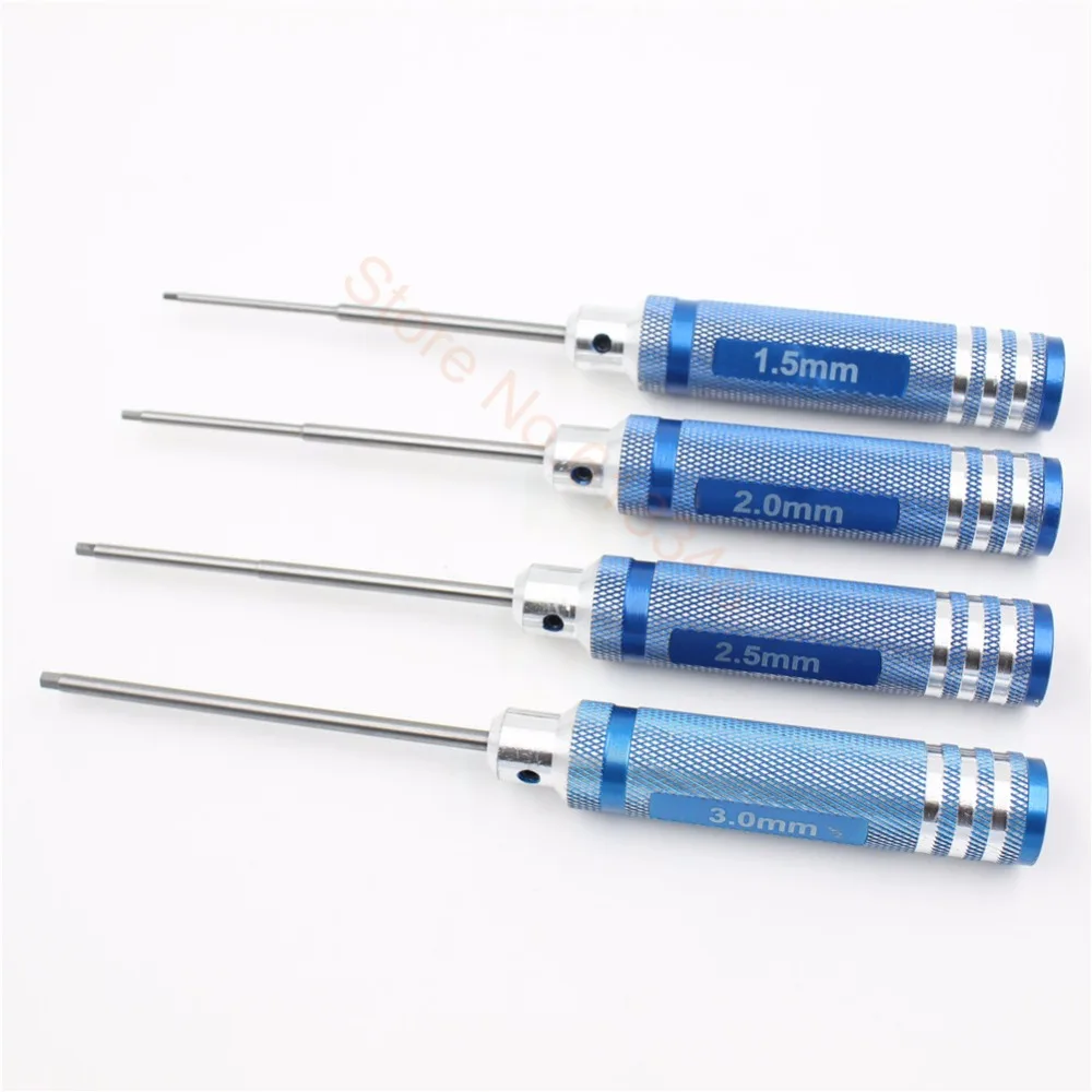 

Wholesale 5Sets/ Lot RC Metal Blue Hex Nut Head Hexagon Screwdriver Tool set 4P 1.5mm 2.0mm 2.5mm 3.0mm HSP 80107
