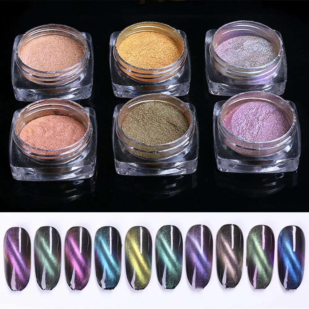 

1 Box Nail Art Glitter Pigment Cat Eyes Design Nail Powder Dust Mirror Effect Nail Art Manicure Polishing For Nail Decoration