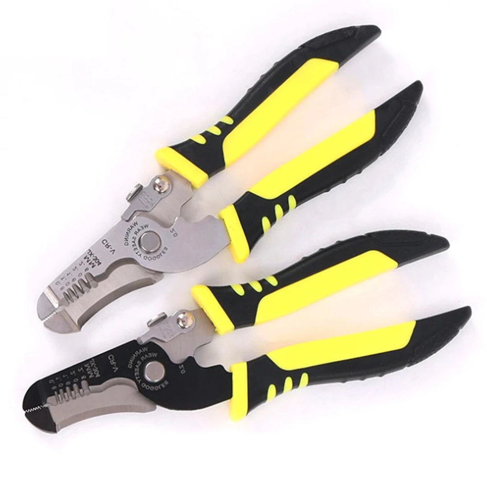 

7" chrome vanadium steel multifunctional stripping Decrustation pliers Electrician repair manual wire Cable stripper hand tools