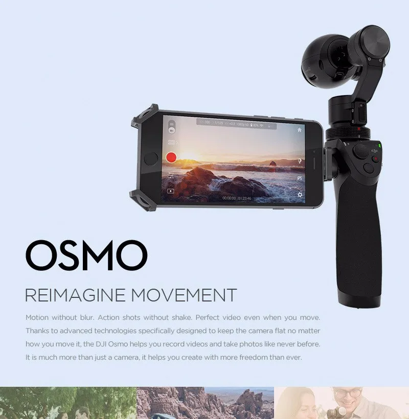Free Gift DJI Osmo Handheld 4K Camera And 3 Axis Gimble Stabilizer Gimbal 3 Axis Gimbal DJI Phantom 3 EMS Free