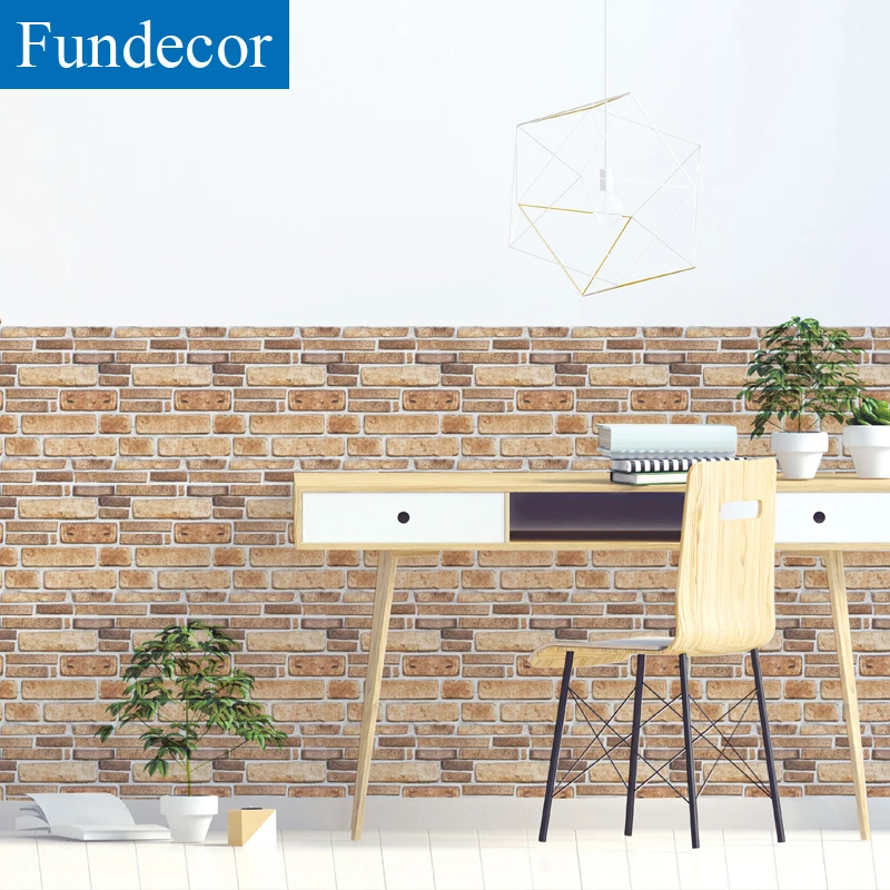 [Fundecor] 3D Cement Stone Brick Wall Sticker Home Decor Self Adhesive