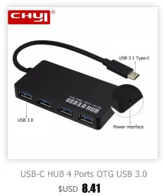 CHYI 4 в 1 USB C концентратор USB 2,0 концентратор мульти 4 порта разветвитель адаптер с DC Micro USB вход питания для смартфона, ПК Аксессуары