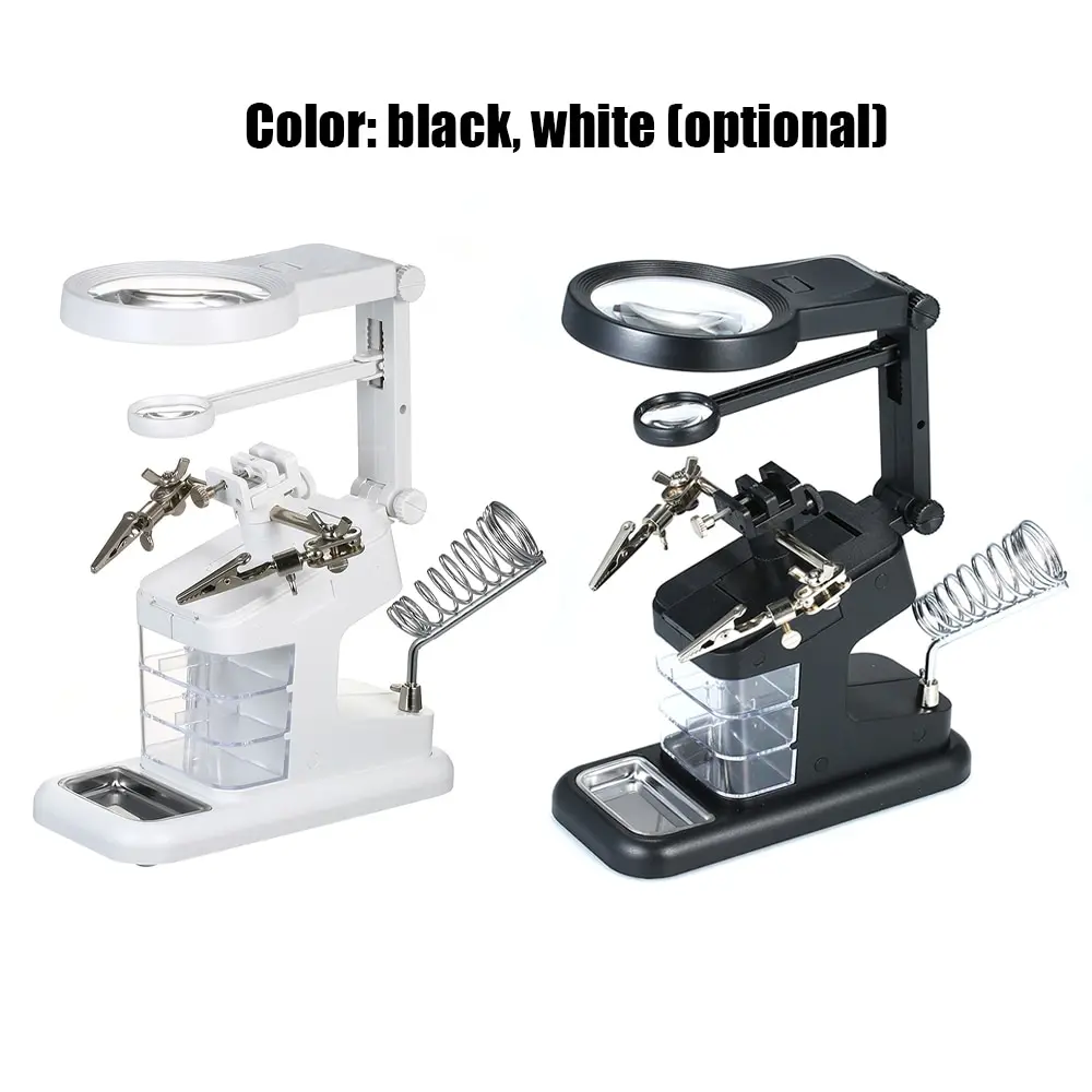 

USB Port Soldering Magnifier Loupe Repair Table Magnifier With Led Lights Magnifier Magnification 3X-25X Adjustable Clips Holder