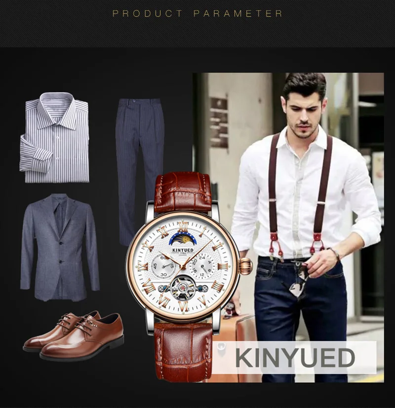 003KINYUED Top Brand Luxury Mechanical Watches for Men Moon Phase Automatic Watch Tourbillon Skeleton Sports Clock Steampunk Watchs (21)
