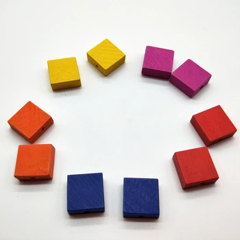 

20pcs Wooden Spacer Beads DIY Necklace Earrings Making Pendants Square Wood Craft Handmade Hair Accessories Jewelry Findings