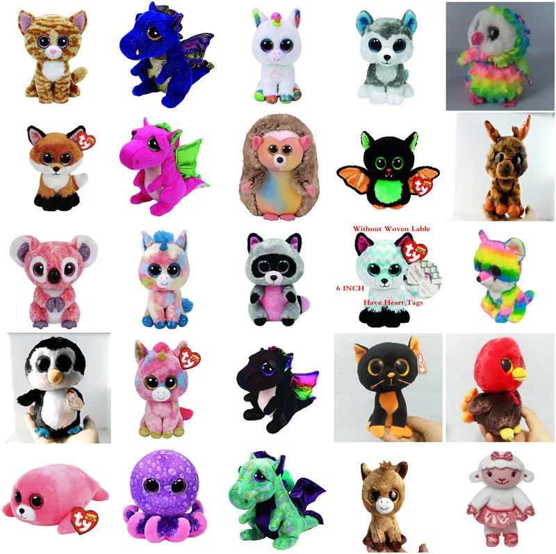 

Ty Beanie Boos Big Eyes Owl Unicorn Cat Elephant Penguin Leopard Foxy Dog Rabbit Giraffe Panda Monkey Stuffed Animals Plush Toys