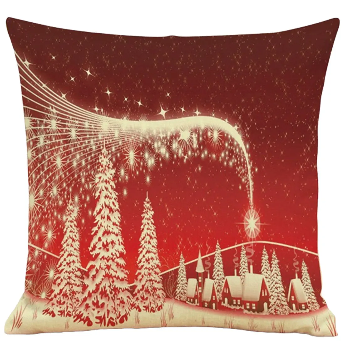 Декоративные подушки 45*45 см с новогодним Рождеством, рождественские украшения, наволочки для дома, красная квадратная мультяшная Рождественская елка из льна - Цвет: 4
