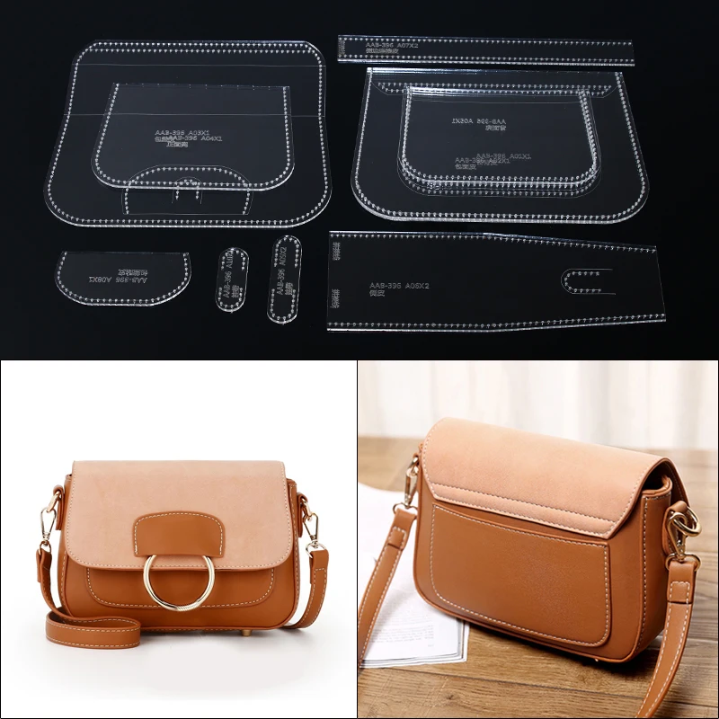 

1set 21*15*8cm DIY Acrylic template leather craft Crossbody bag sewing pattern