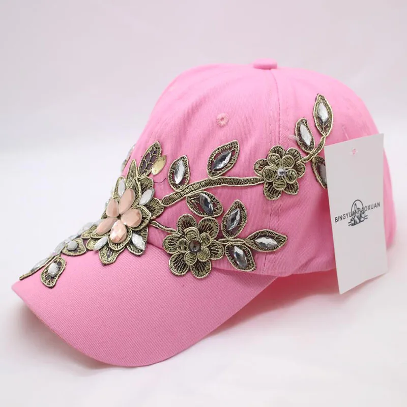 BINGYUANHAOXUAN خمر الفاخرة الراين امرأة رعاة البقر قبعة بيسبول زهرة نمط Gorras الإناث عالية الجودة الزجاج الماس قبعة BINGYUANHAOXUAN خمر الفاخرة الراين امرأة رعاة البقر قبعة بيسبول زهرة نمط Gorras الإناث عالية الجودة الزجاج الماس قبعة
