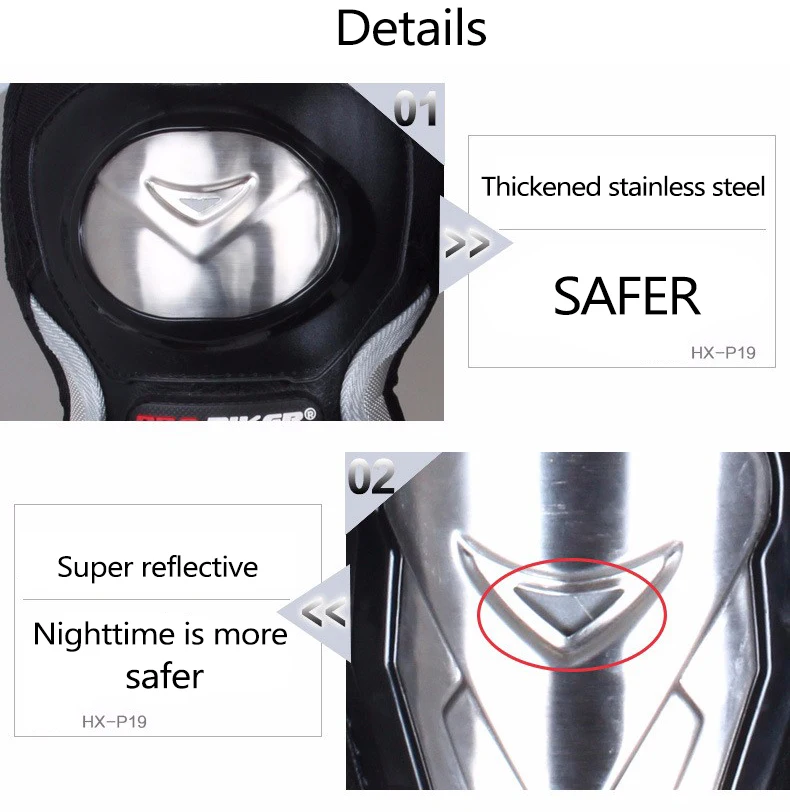 Мотоцикл длинный наколенник налокотник протектор мотоцикл гоночный толстый нержавеющая сталь Защитное снаряжение защита Броня HX19