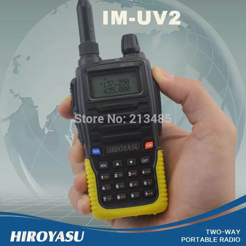 HIROYASU желтый цвет IM-UV2 136-174 МГц и UHF400-480MHz двухдиапазонный 5 Вт/3 Вт 128CH FM 65-108 МГц портативный двухсторонний радиоприемник FM приемопередатчик