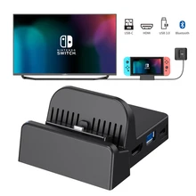 Dealonow  Portable TV Converter Dock For Nintendos Switch With Bluetooth Wireless Connect Speaker And Earphone