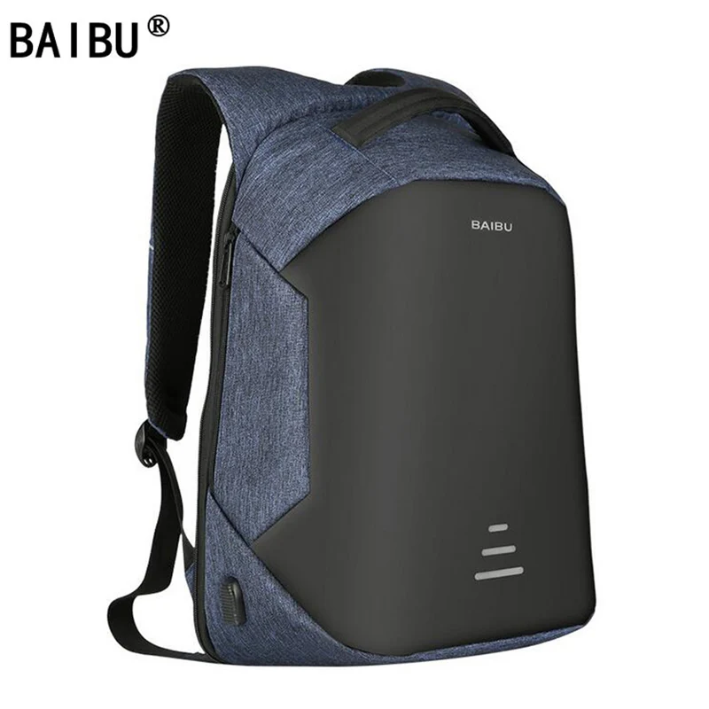 

BAIBU New Backpacks Men Women USB Charge Laptop Backpack Fashion Design Backpack Casual Mochila Casual Travel Bag