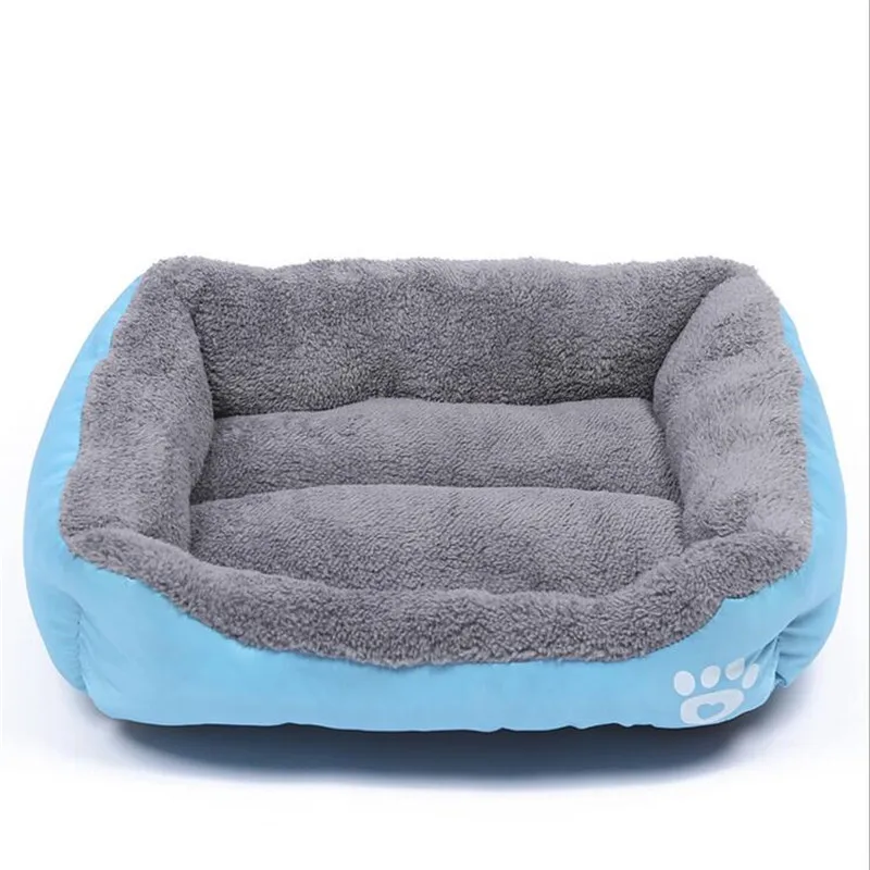 cheap Candy Color Pet Sofa Dog Beds Waterproof Bottom Soft Fleece Warm Cat Bed House Pet shop Fast shipping Four Season