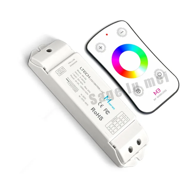 

LTECH M3+M4-5A;M3 MINI RF wireless remote led controller with M4-5A CV Receiving RGB controller;DC5V-DC24V input;6A*3CH Max18A